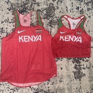 New Nike Pro Elite Kenya Track Team Sports Bra and Singlet